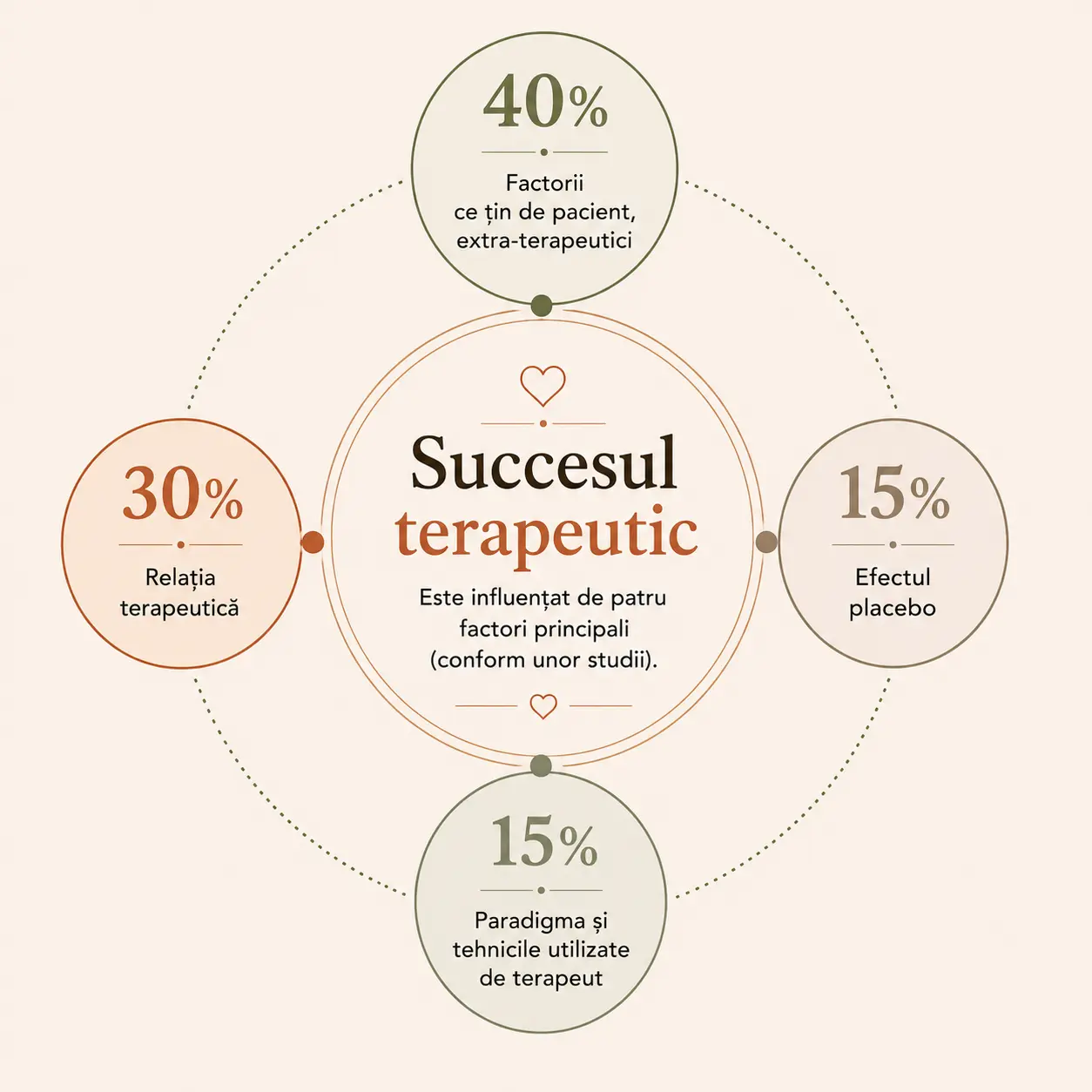 Infografic cu factorii care influențează succesul terapeutic